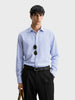 Men's Blue Slim Fit Striped Formal Shirt