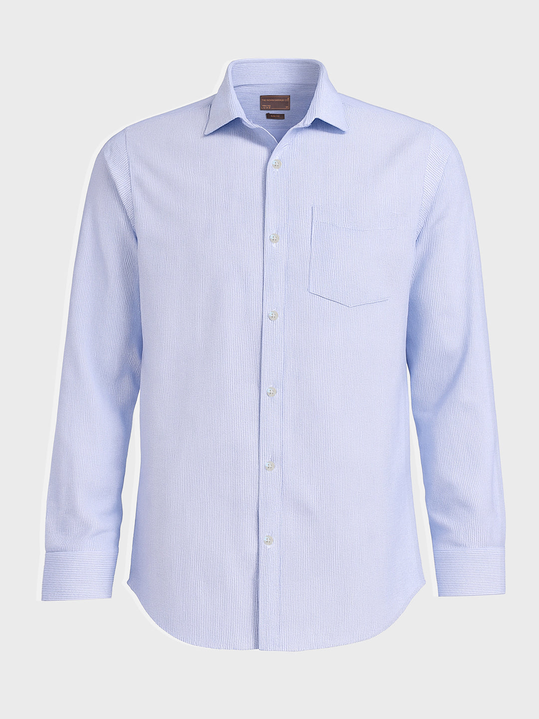 Men's Blue Slim Fit Striped Formal Shirt