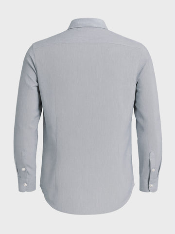 Men's Black Slim Fit Striped Formal Shirt