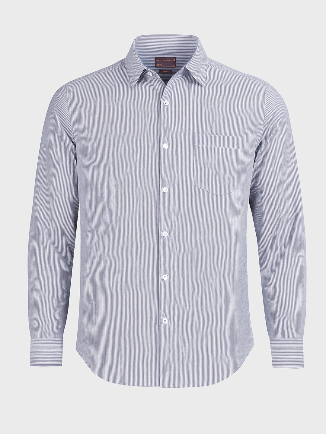 Men's Green Slim Fit Striped Formal Shirt