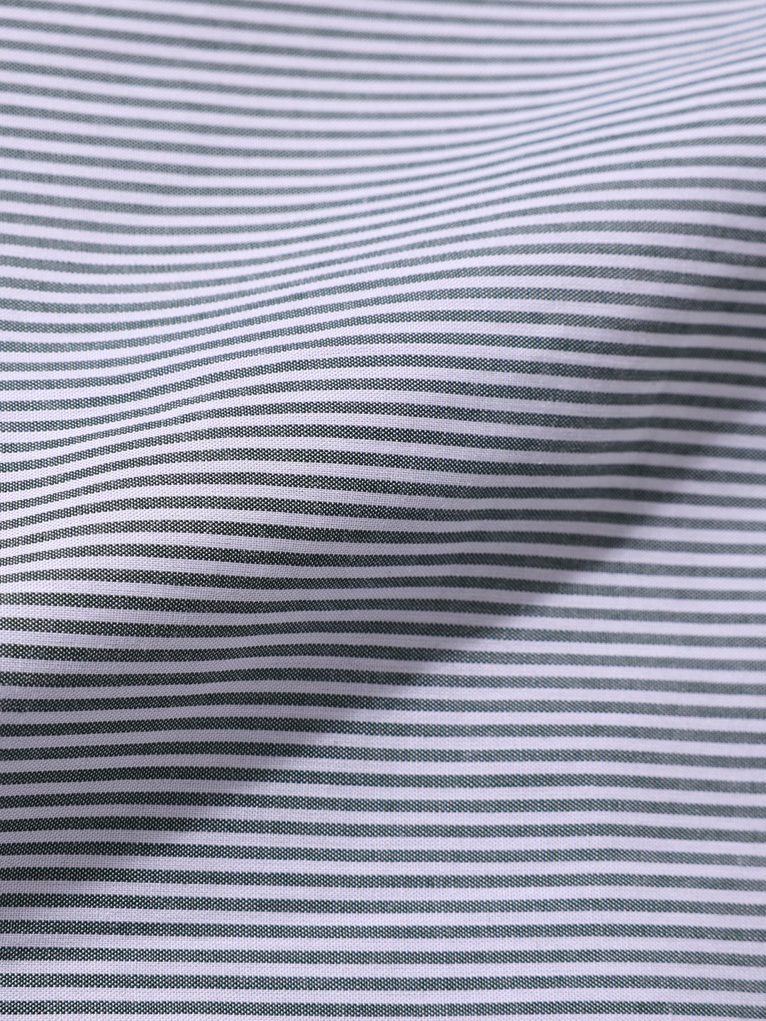 Men's Green Slim Fit Striped Formal Shirt