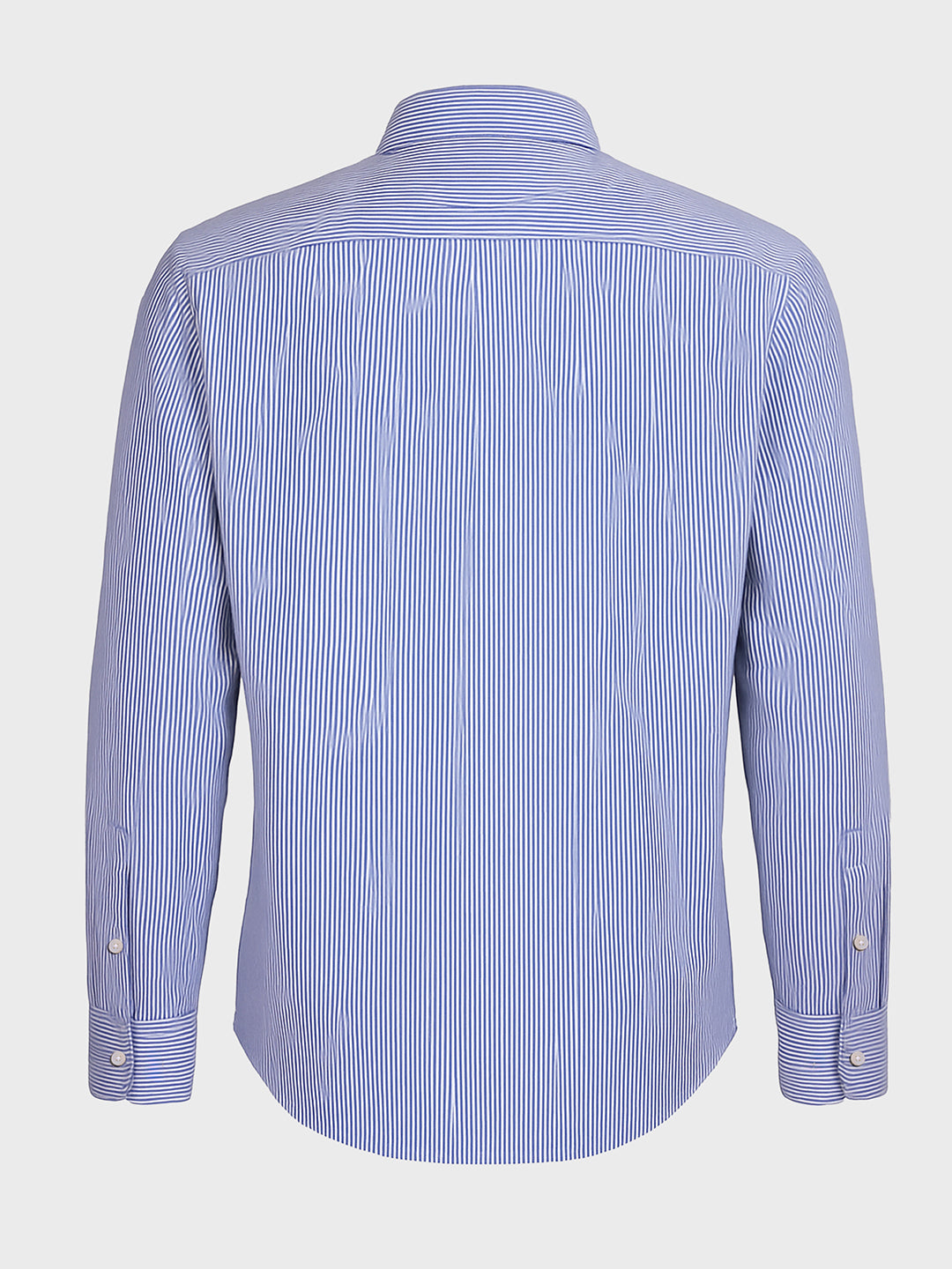 Men's Blue Slim Fit Striped Formal Shirt