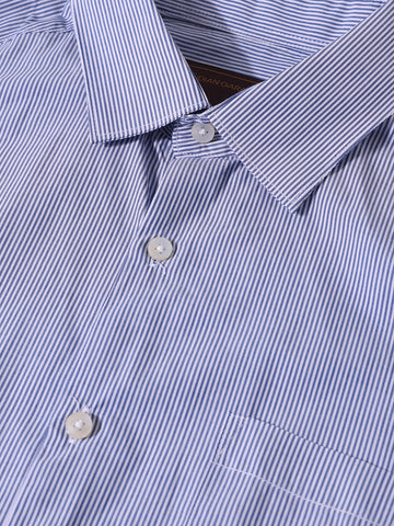 Men's Blue Slim Fit Striped Formal Shirt