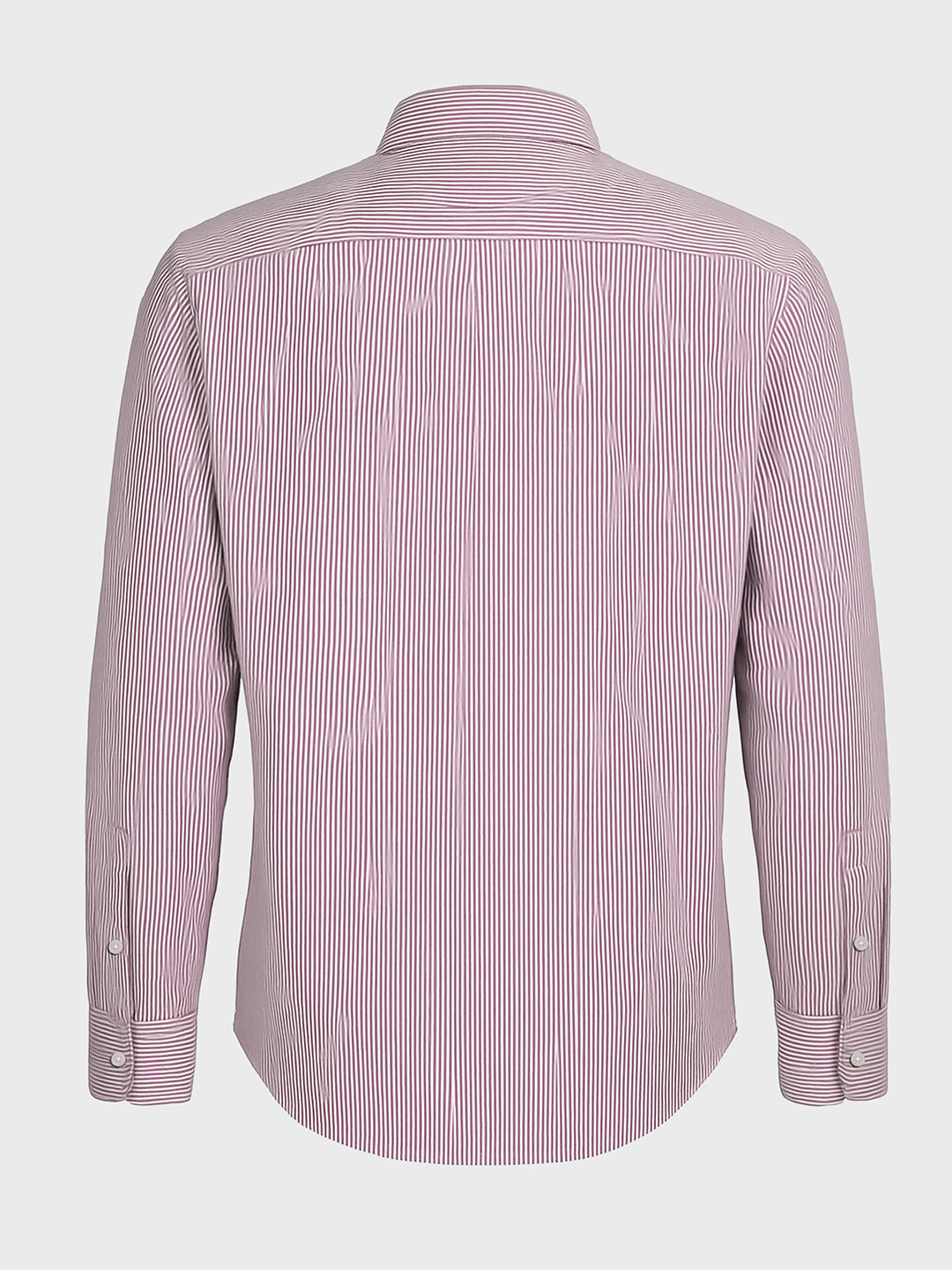 Men's Brown Slim Fit Striped Formal Shirt