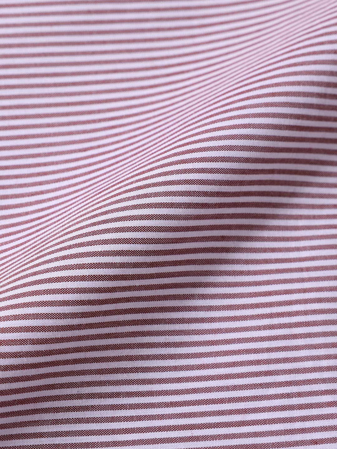 Men's Brown Slim Fit Striped Formal Shirt