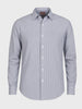 Men's Grey Slim Fit Striped Formal Shirt