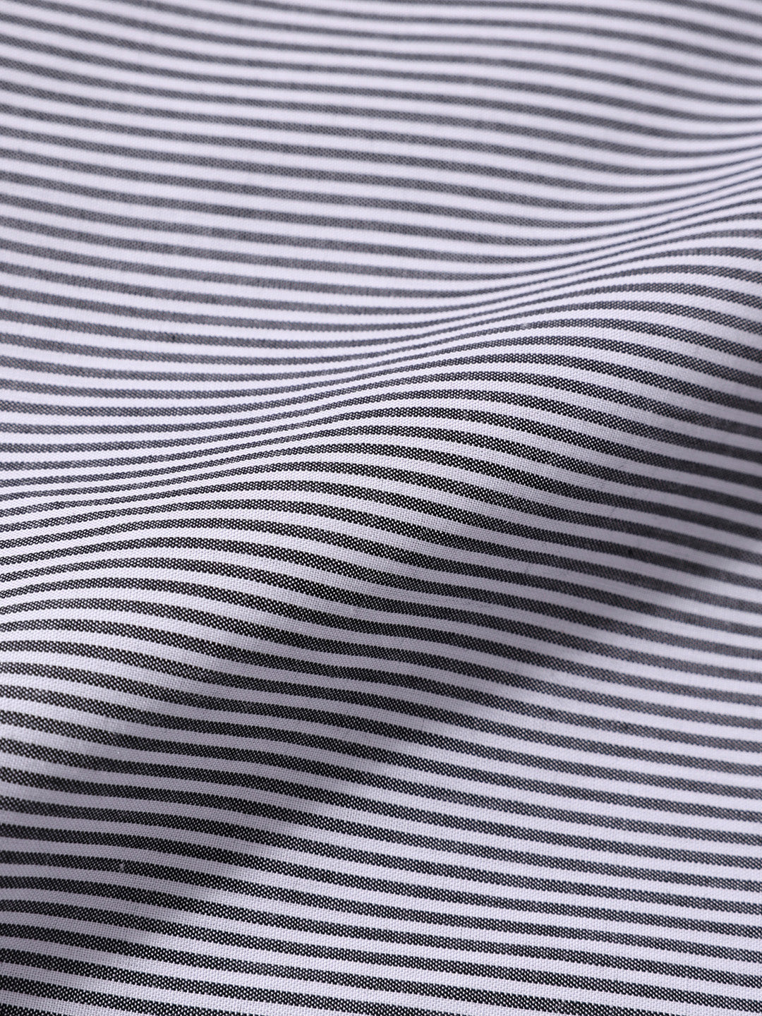 Men's Grey Slim Fit Striped Formal Shirt