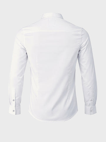 Men's White Slim Fit Solid Casual Shirt