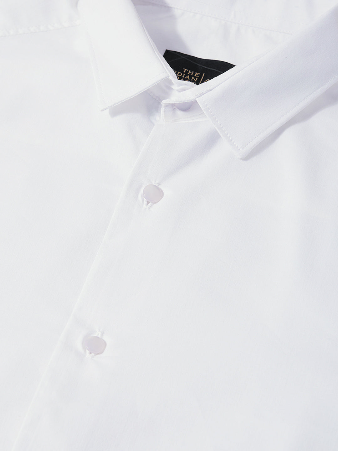 Men's White Slim Fit Solid Casual Shirt
