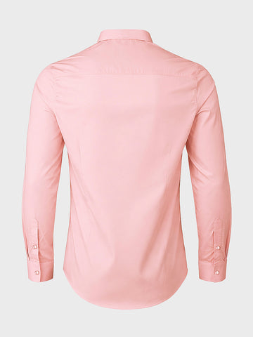 Men's Pink Slim Fit Solid Casual Shirt