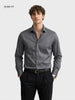 Men's Grey Slim Fit Solid Casual Shirt