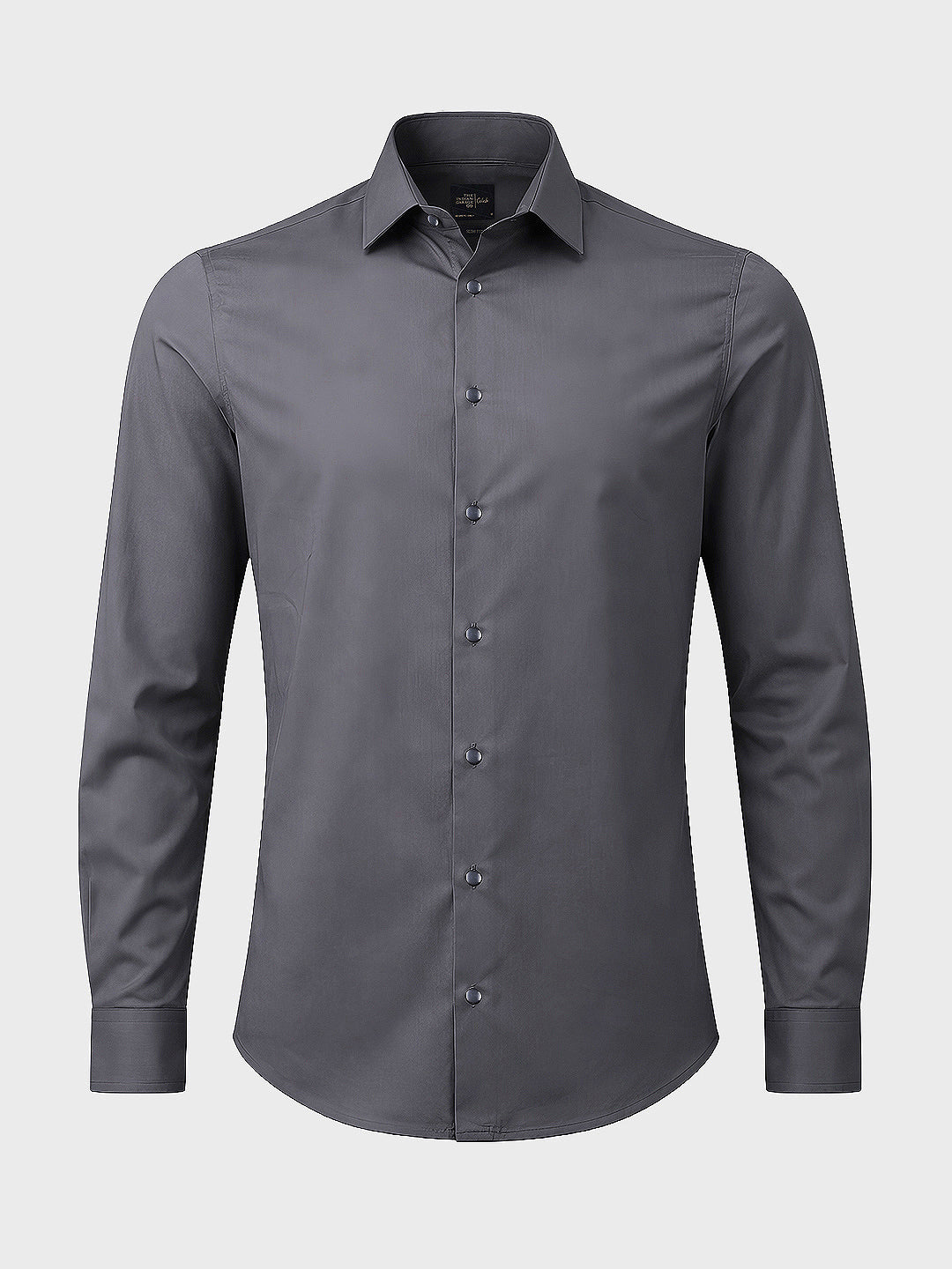Men's Grey Slim Fit Solid Casual Shirt