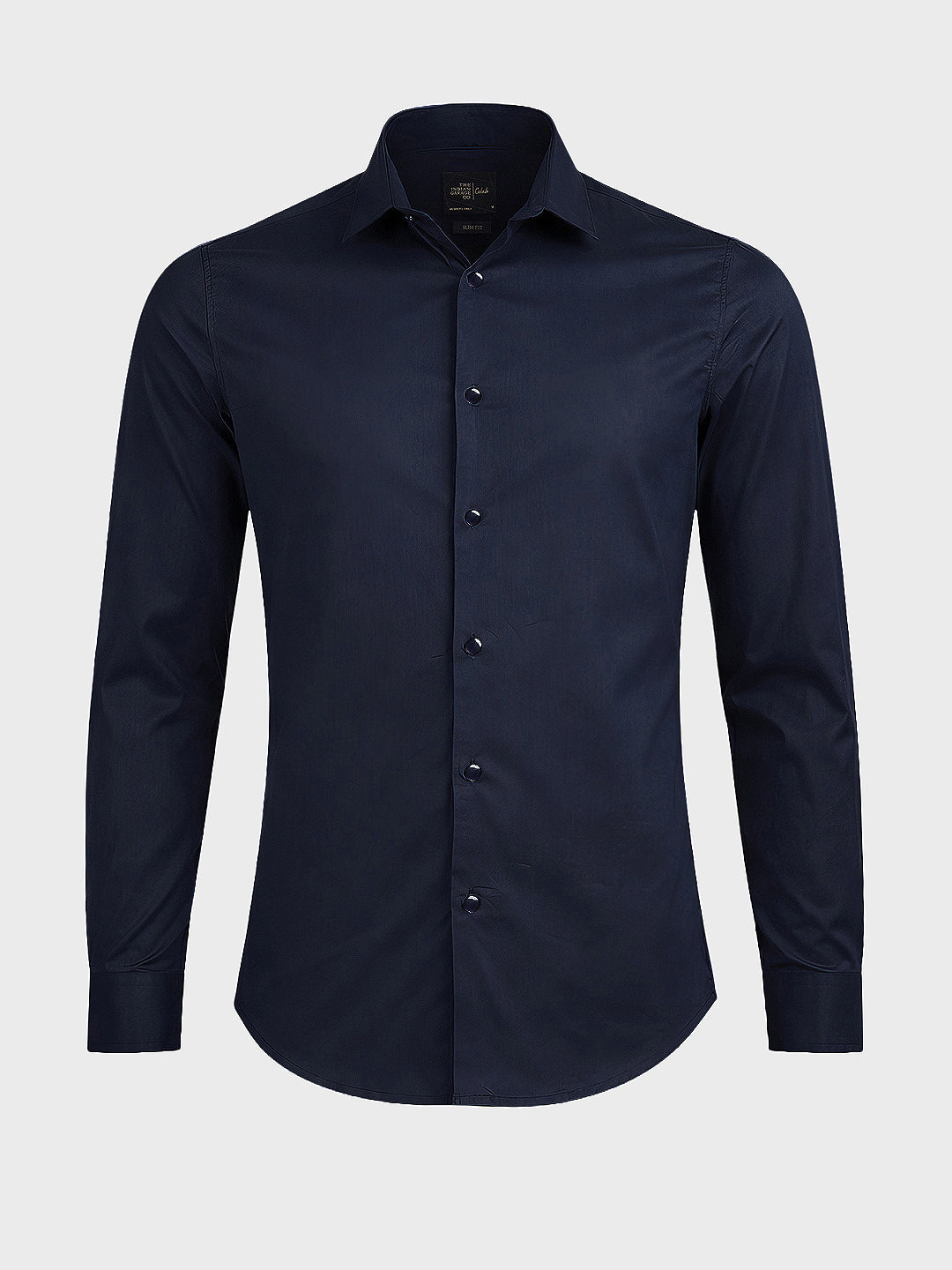 Men's Blue Slim Fit Solid Casual Shirt