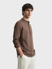 Men's Brown Regular Fit Solid Casual Shirt