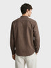 Men's Brown Regular Fit Solid Casual Shirt