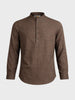 Men's Brown Regular Fit Solid Casual Shirt
