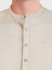 Men's Khaki Regular Fit Textured Casual Shirt
