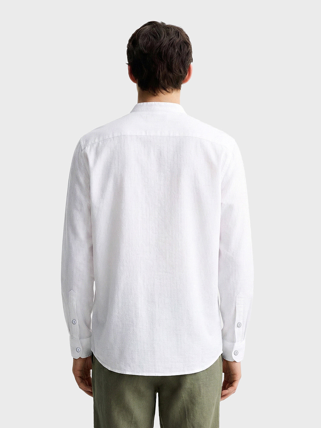 Men's White Relaxed Fit Textured Casual Shirt