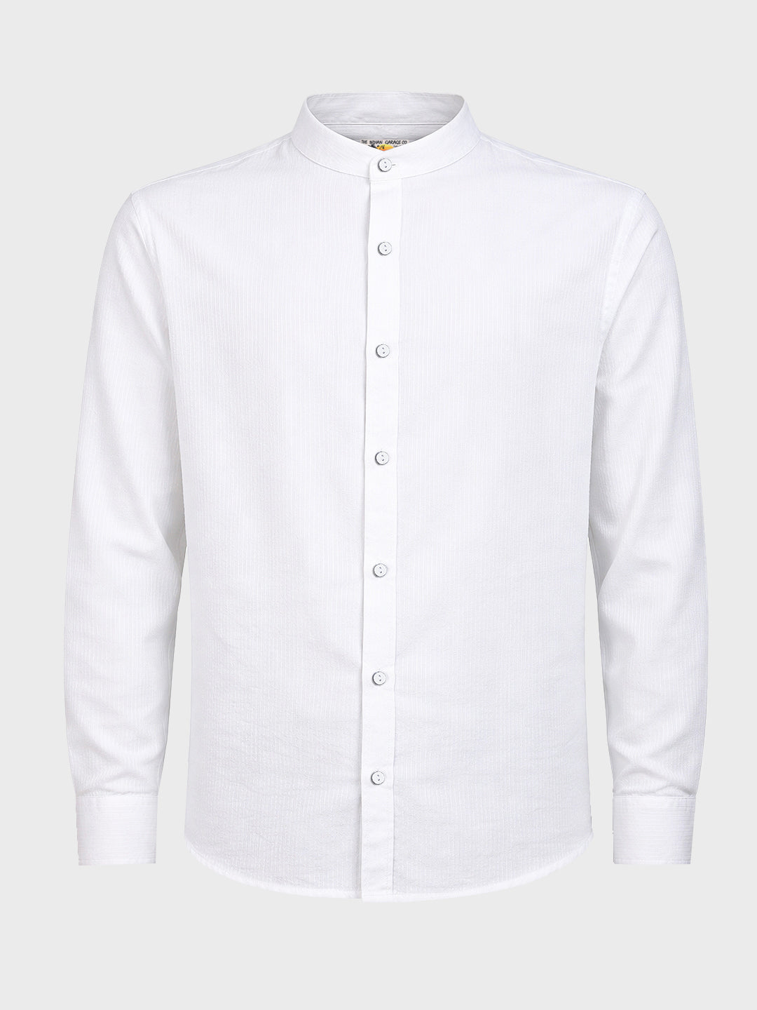 Men's White Relaxed Fit Textured Casual Shirt