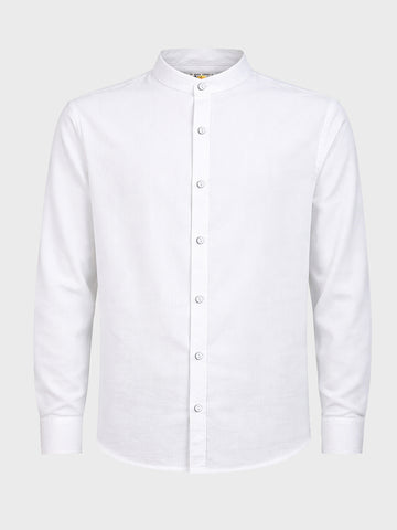 Men's White Relaxed Fit Textured Casual Shirt