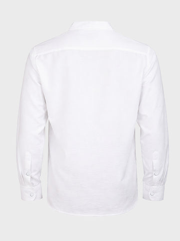 Men's White Relaxed Fit Textured Casual Shirt