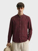 Men's Maroon Relaxed Fit Textured Casual Shirt