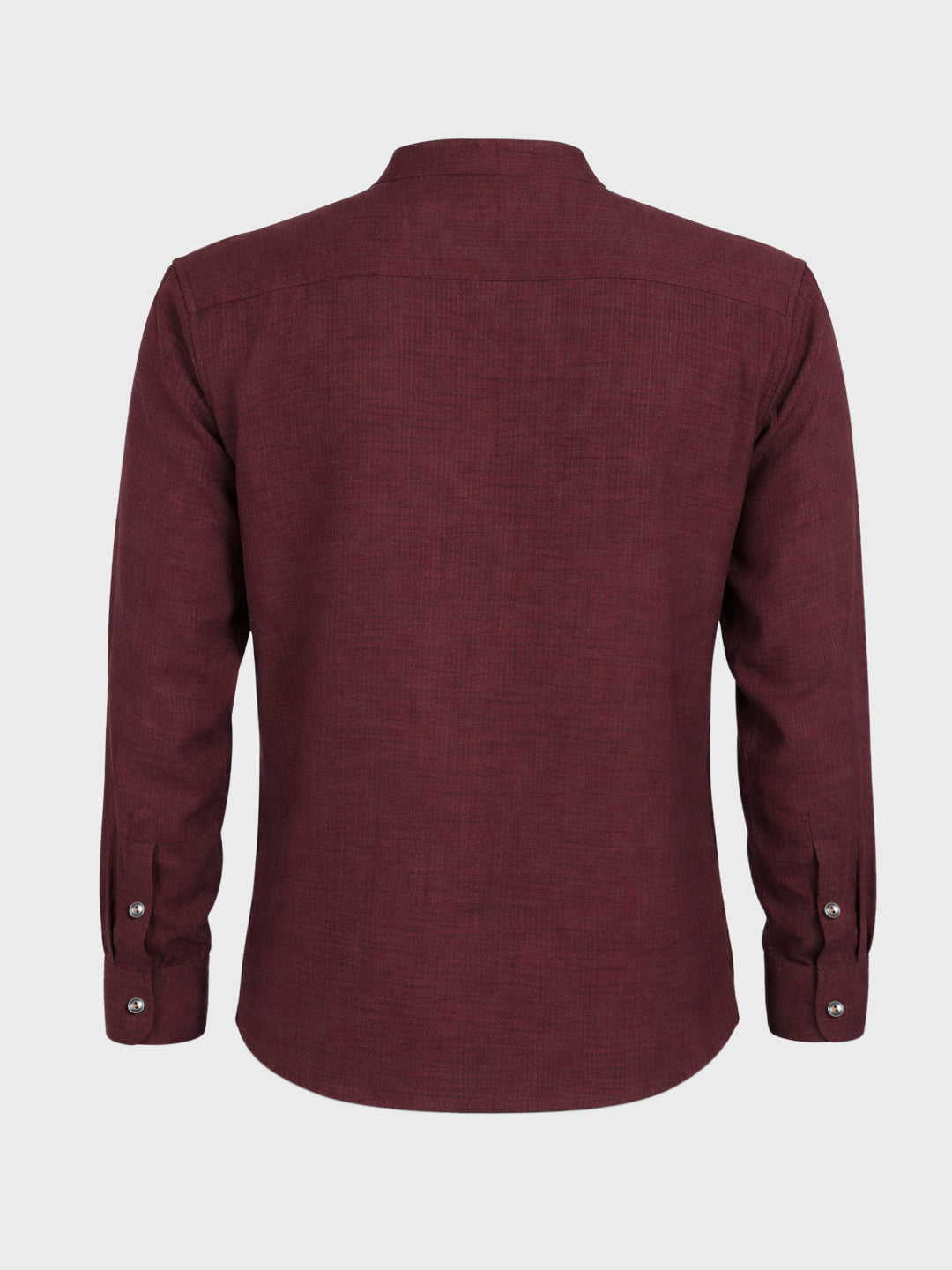 Men's Maroon Relaxed Fit Textured Casual Shirt