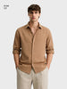 Men's Brown Slim Fit Textured Casual Shirt