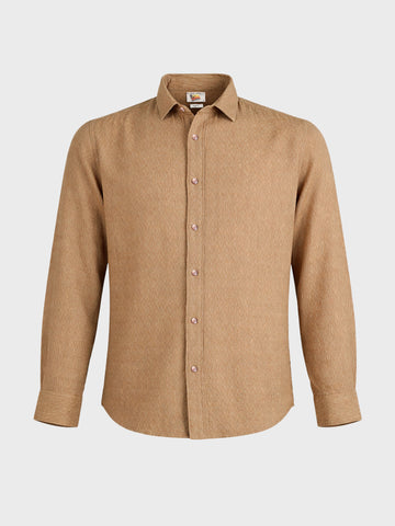 Men's Brown Slim Fit Textured Casual Shirt