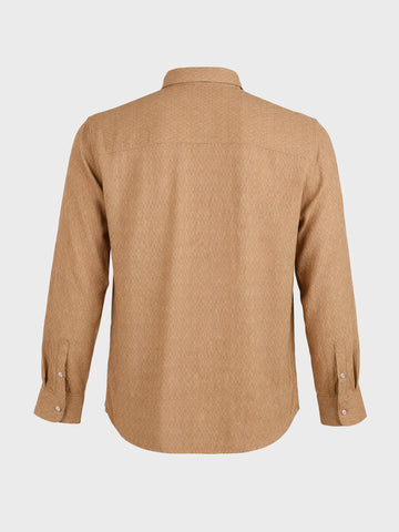 Men's Brown Slim Fit Textured Casual Shirt