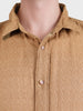 Men's Brown Slim Fit Textured Casual Shirt