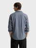Men's Grey Slim Fit Textured Casual Shirt
