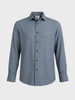 Men's Grey Slim Fit Textured Casual Shirt
