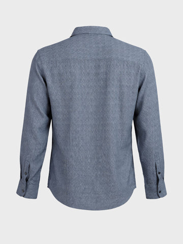 Men's Grey Slim Fit Textured Casual Shirt