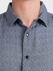 Men's Grey Slim Fit Textured Casual Shirt