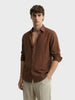 Men's Brown Slim Fit Textured Casual Shirt