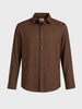 Men's Brown Slim Fit Textured Casual Shirt