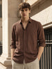 Men's Brown Slim Fit Textured Casual Shirt