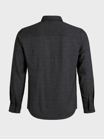 Men's Black Slim Fit Textured Casual Shirt