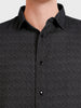 Men's Black Slim Fit Textured Casual Shirt