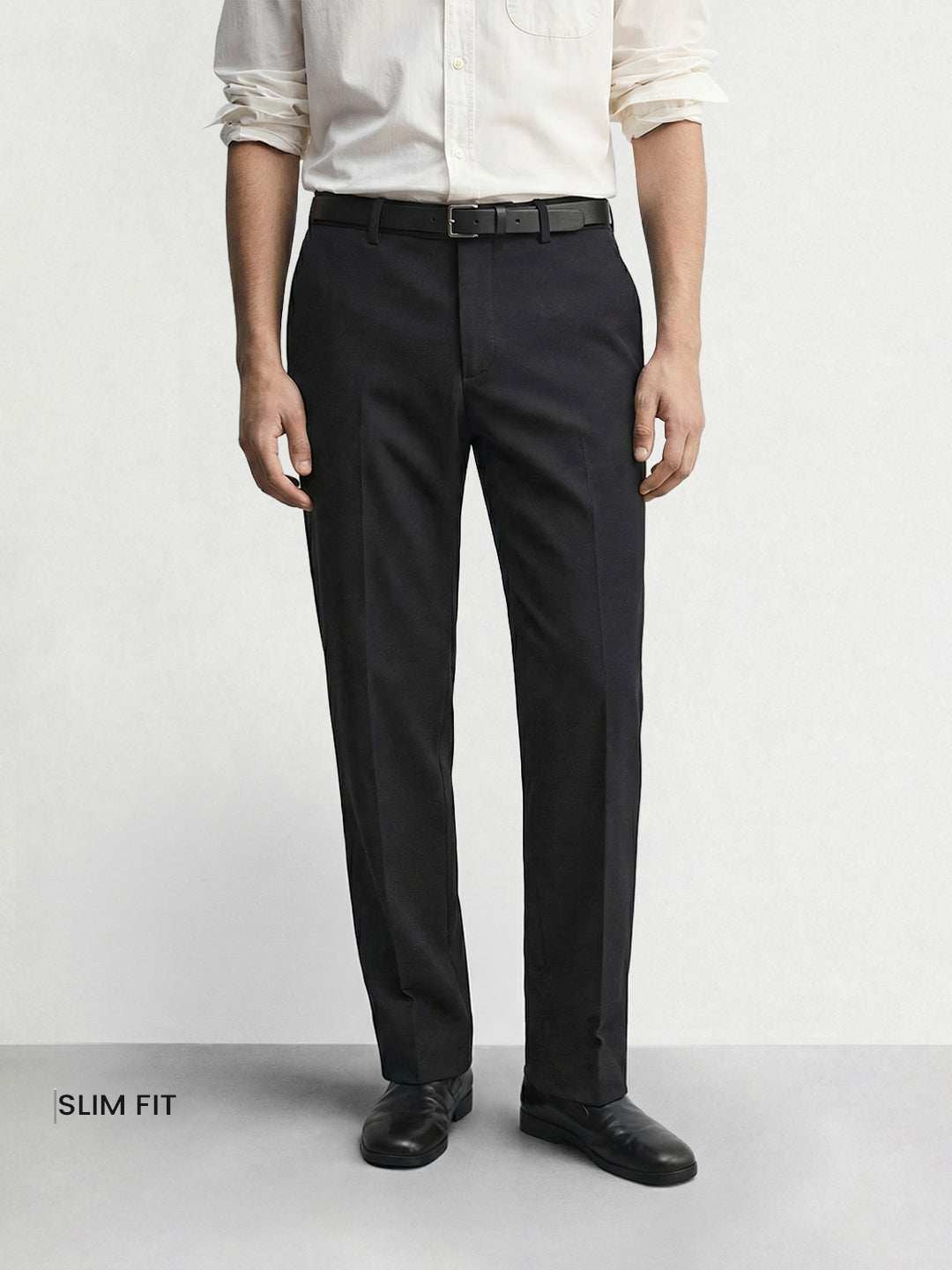 Men's Black Slim Fit Solid Casual Chinos