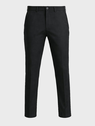 Men's Black Slim Fit Solid Casual Chinos