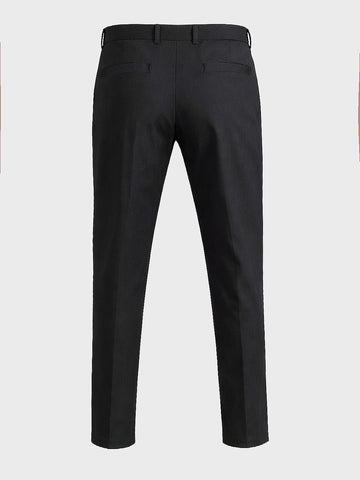 Men's Black Slim Fit Solid Casual Chinos