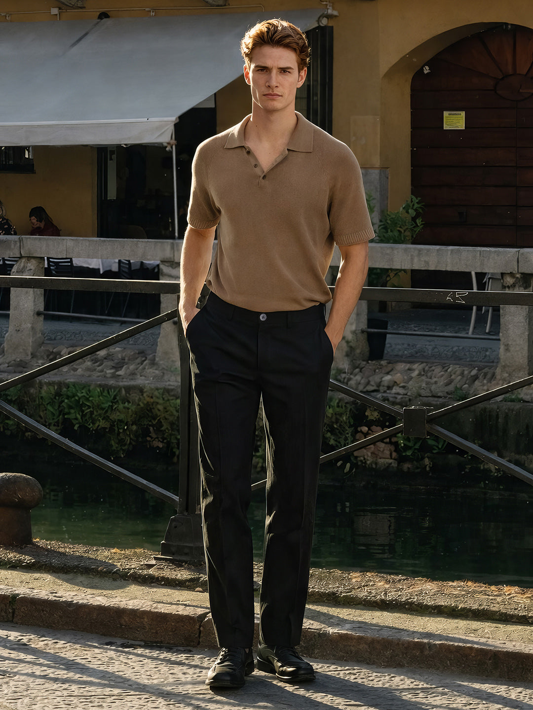 Men's Black Slim Fit Solid Casual Chinos