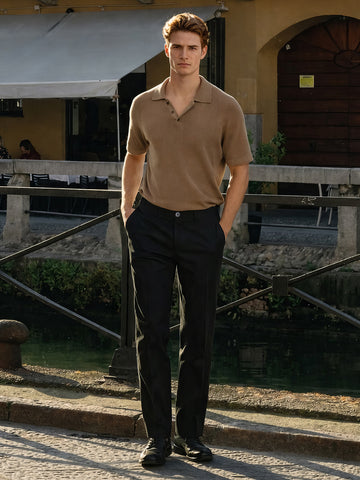 Men's Black Slim Fit Solid Casual Chinos