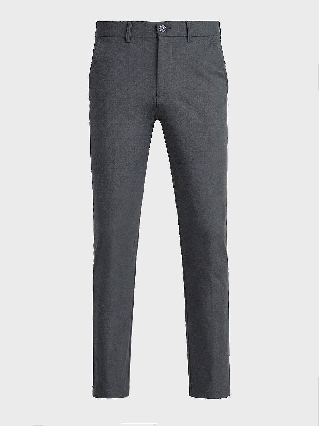Men's Grey Slim Fit Solid Casual Chinos