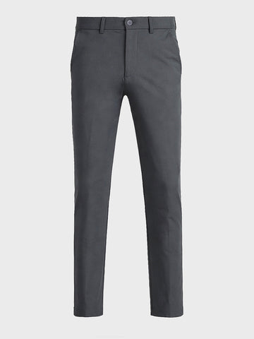 Men's Grey Slim Fit Solid Casual Chinos
