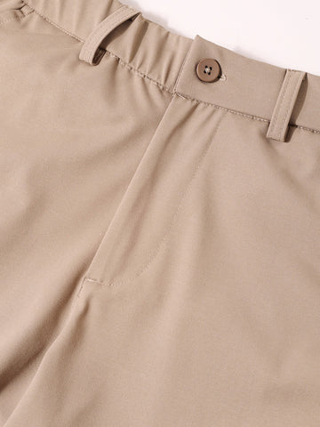 Men's Brown Slim Fit Solid Casual Chinos