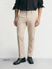 Men's Beige Slim Fit Solid Casual Chinos