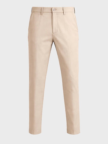 Men's Beige Slim Fit Solid Casual Chinos